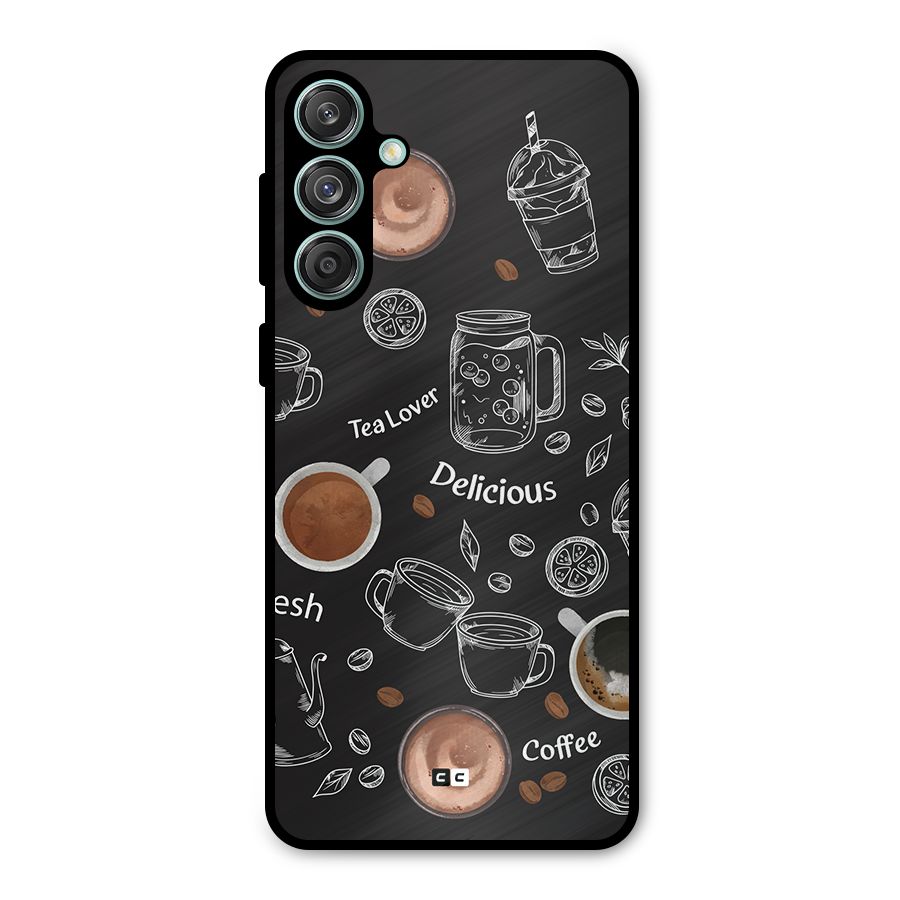 Tea And Coffee Mixture Metal Back Case for Galaxy M55 5G