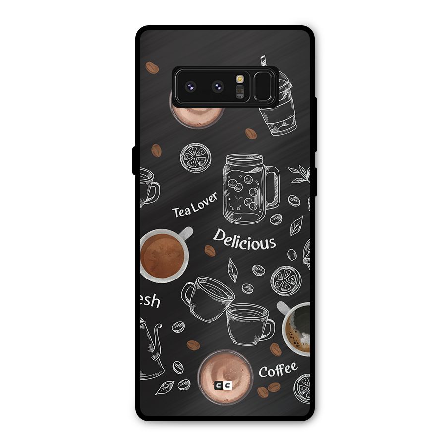 Tea And Coffee Mixture Metal Back Case for Galaxy Note 8