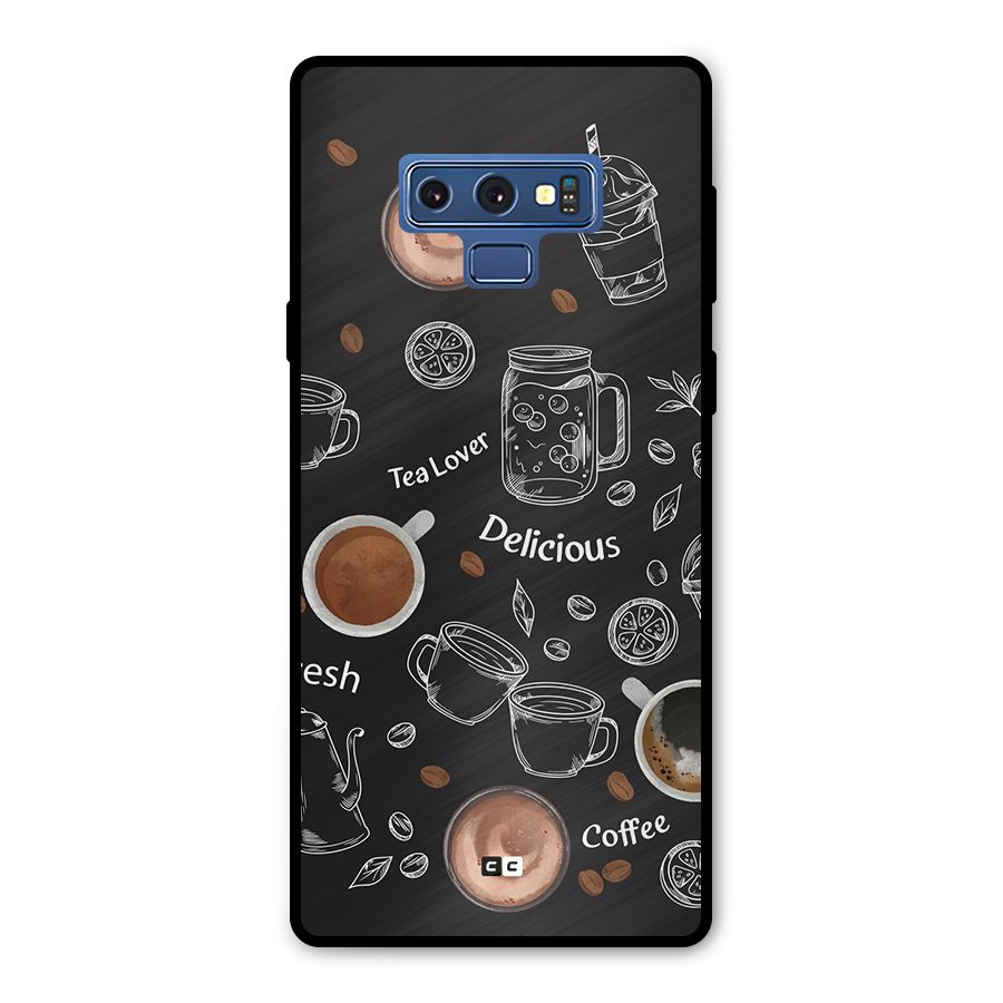 Tea And Coffee Mixture Metal Back Case for Galaxy Note 9