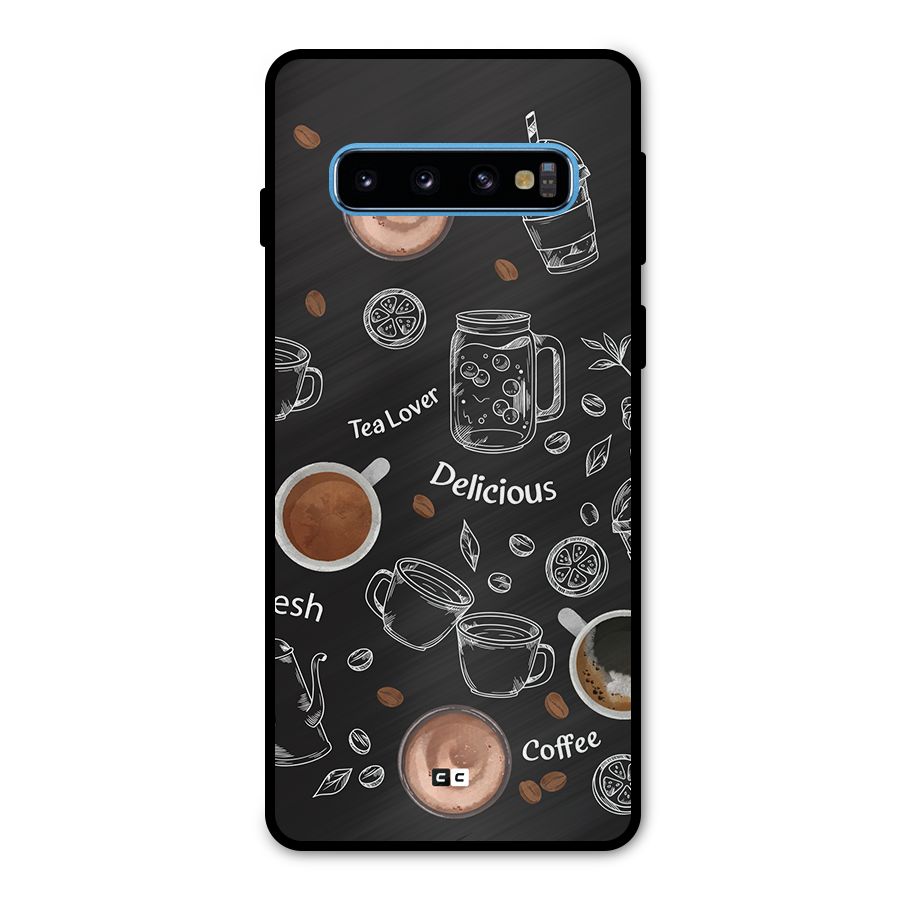 Tea And Coffee Mixture Metal Back Case for Galaxy S10