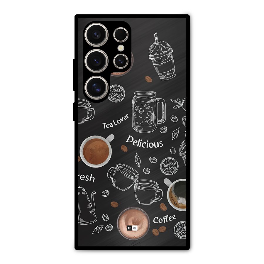 Tea And Coffee Mixture Metal Back Case for Galaxy S24 Ultra