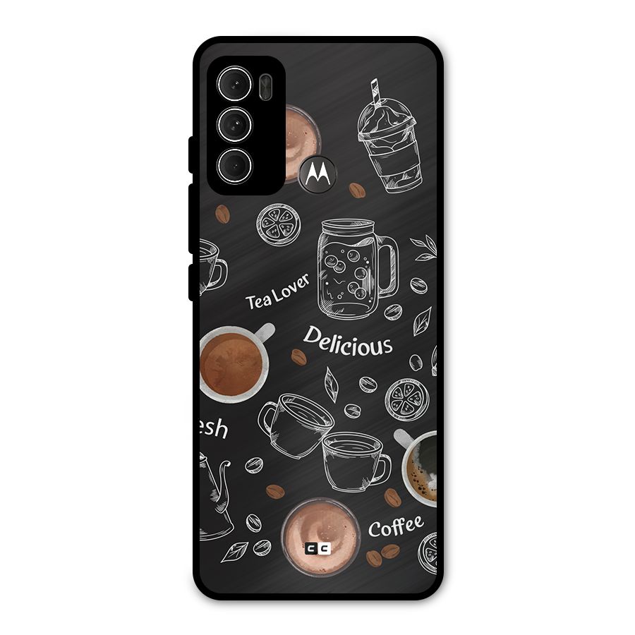 Tea And Coffee Mixture Metal Back Case for Moto G60