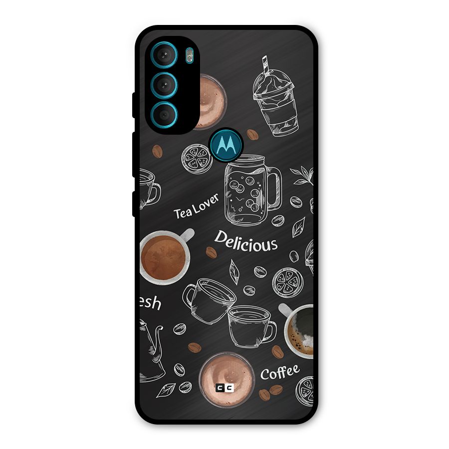 Tea And Coffee Mixture Metal Back Case for Moto G71 5G