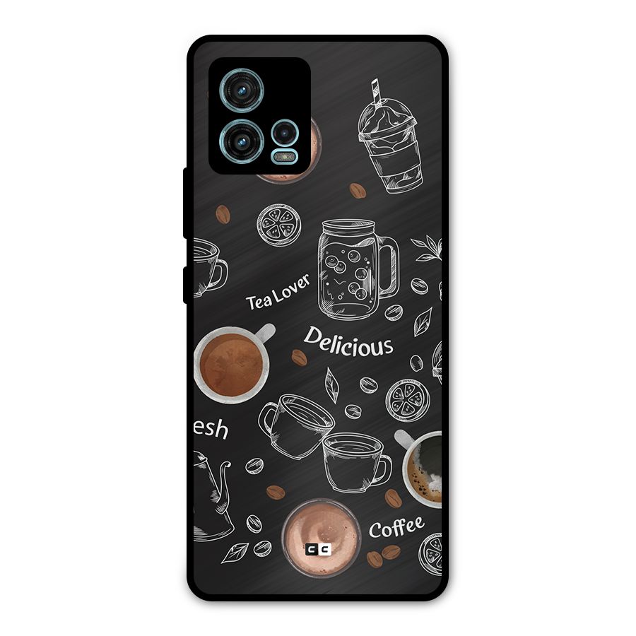 Tea And Coffee Mixture Metal Back Case for Moto G72