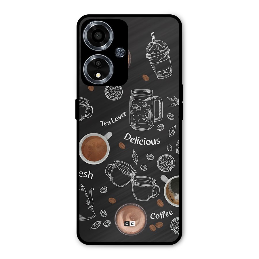 Tea And Coffee Mixture Metal Back Case for Oppo A59