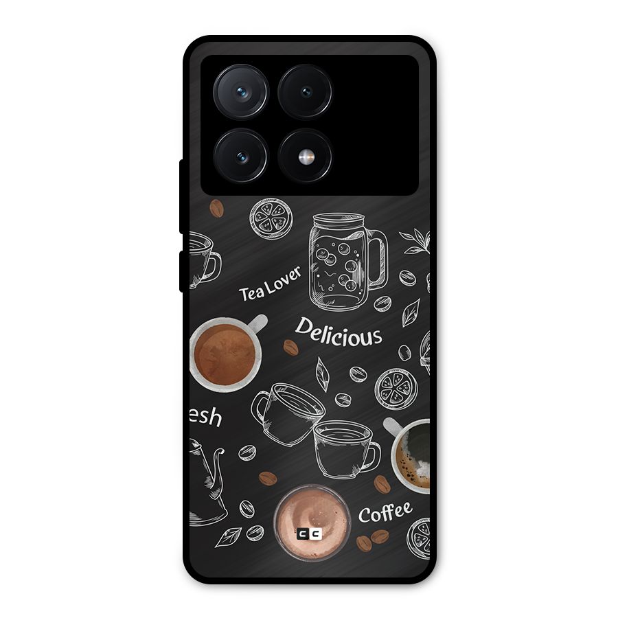 Tea And Coffee Mixture Metal Back Case for Poco X6 Pro