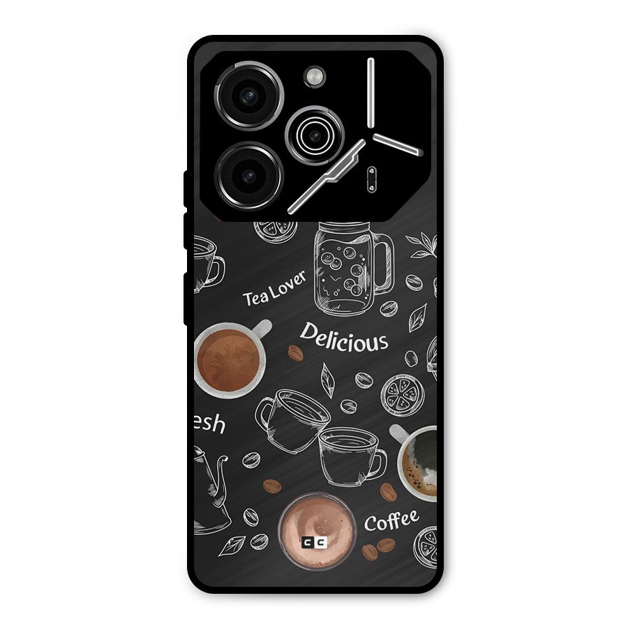 Tea And Coffee Mixture Metal Back Case for Tecno Pova 6 Pro
