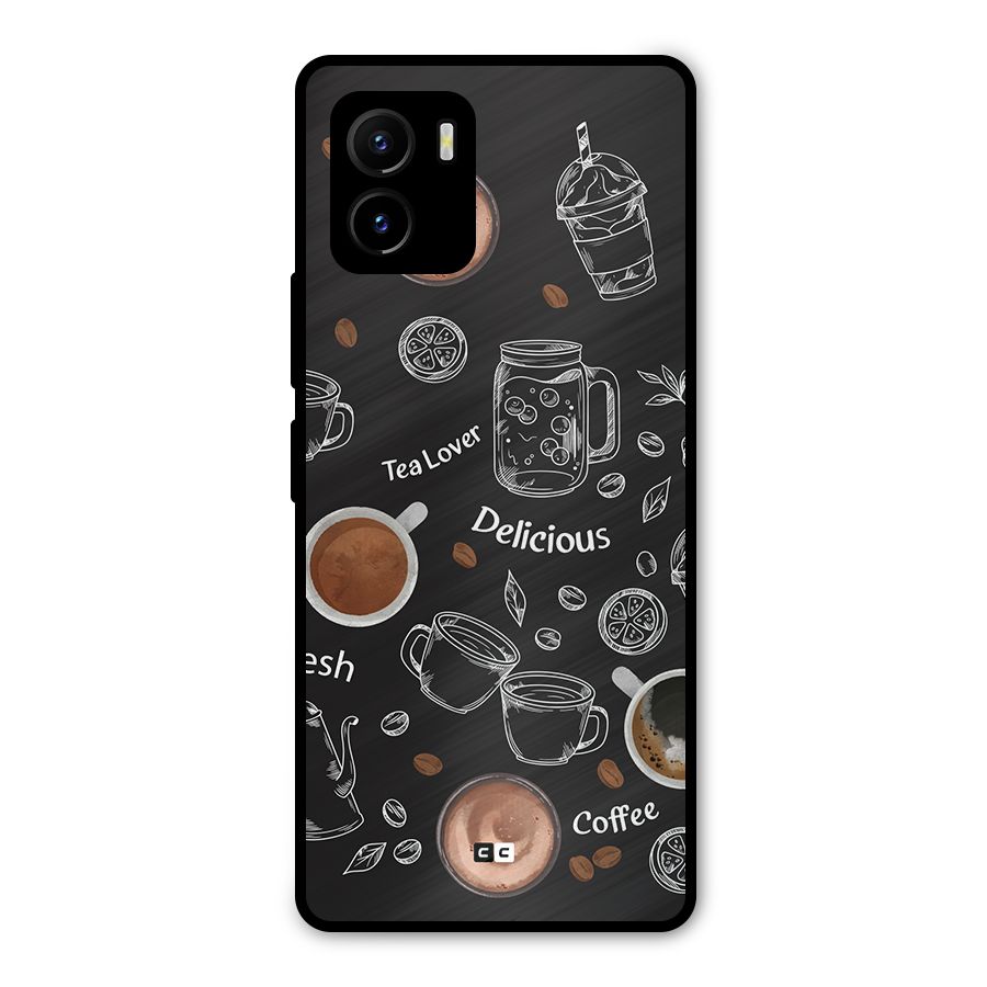 Tea And Coffee Mixture Metal Back Case for Vivo Y15s