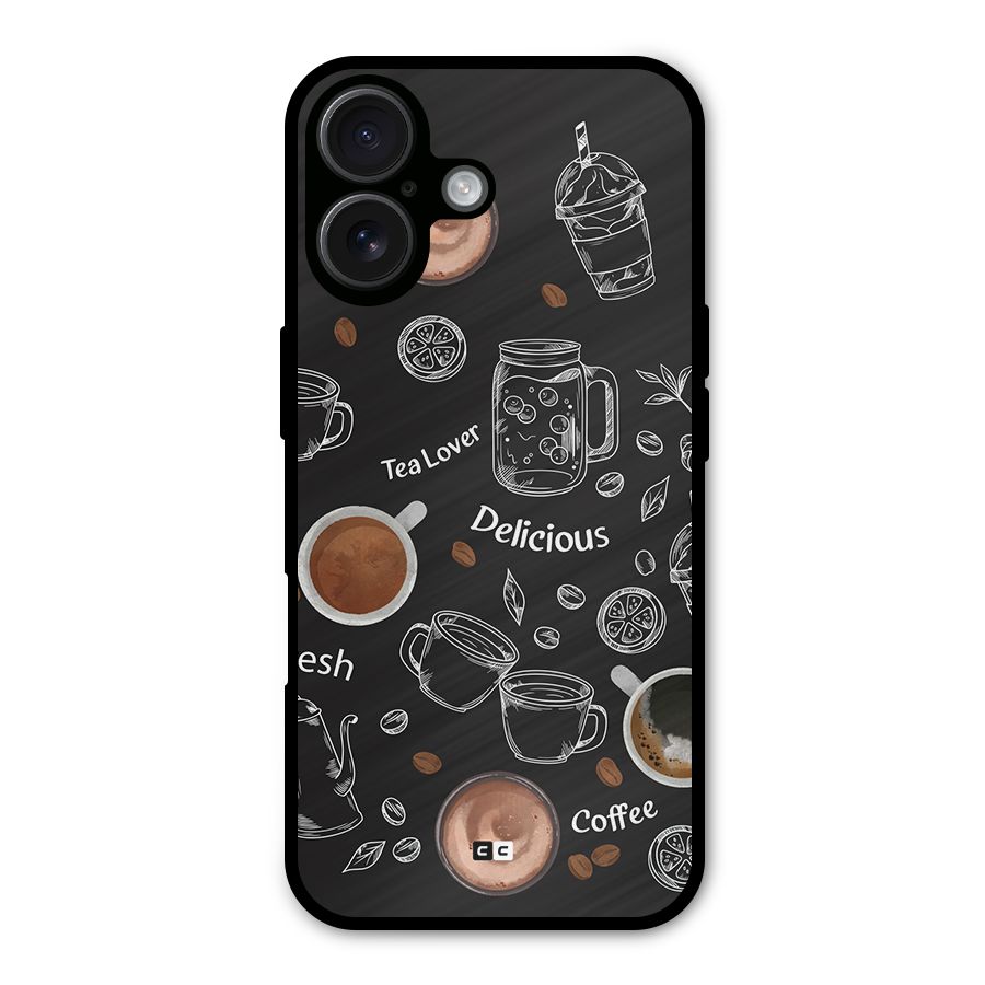 Tea And Coffee Mixture Metal Back Case for iPhone 16