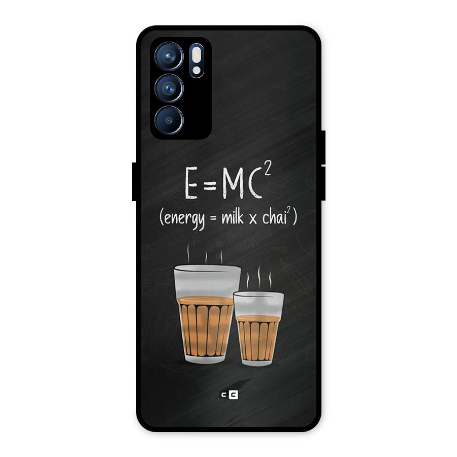 Tea Formula Metal Back Case for Oppo Reno6 5G
