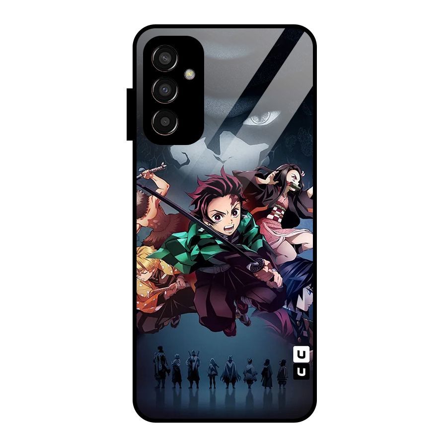 Team Demon Slayer Glass Back Case for Galaxy F13