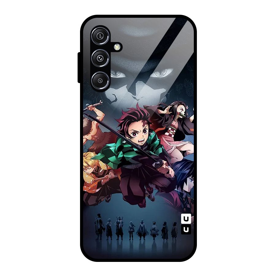 Team Demon Slayer Glass Back Case for Galaxy M34 5G