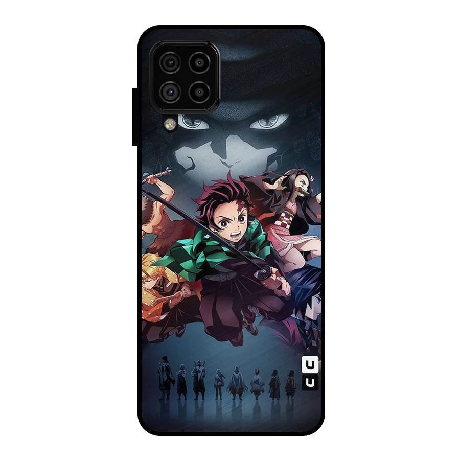 Team Demon Slayer Metal Back Case for Galaxy A22 4G