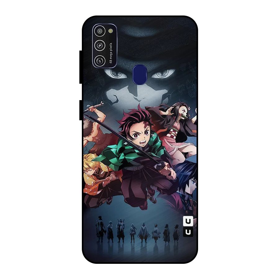 Team Demon Slayer Metal Back Case for Galaxy M21