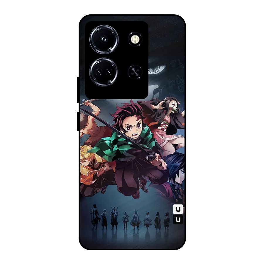 Team Demon Slayer Metal Back Case for Infinix Note 30 5G