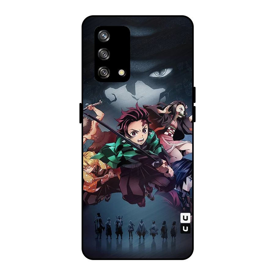 Team Demon Slayer Metal Back Case for Oppo F19