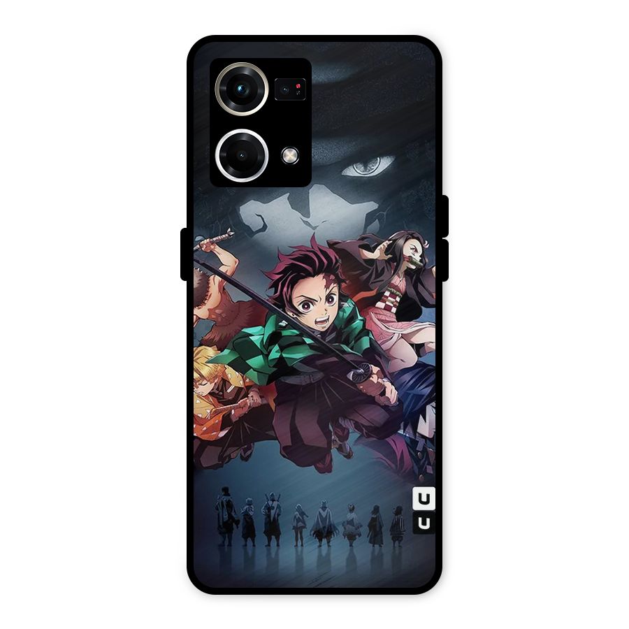 Team Demon Slayer Metal Back Case for Oppo F21s Pro 4G