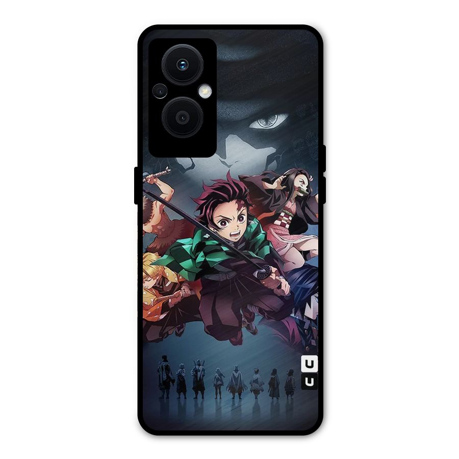 Team Demon Slayer Metal Back Case for Oppo F21s Pro 5G