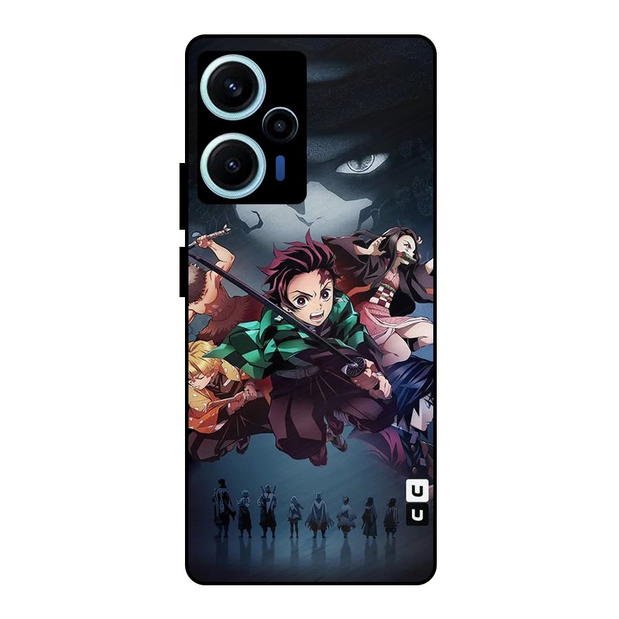 Team Demon Slayer Metal Back Case for Poco F5