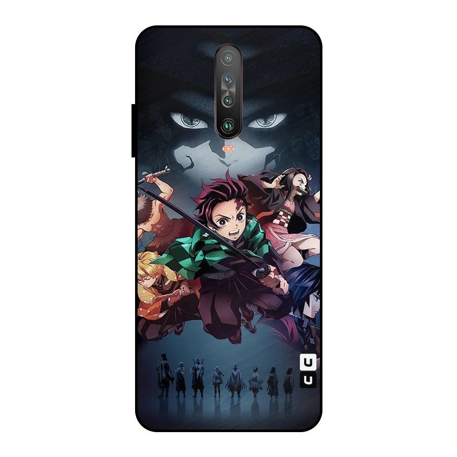 Team Demon Slayer Metal Back Case for Poco X2