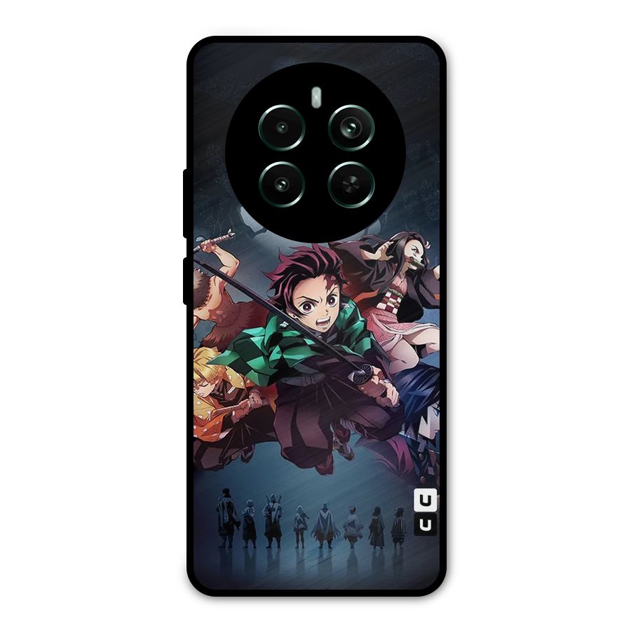 Team Demon Slayer Metal Back Case for Realme 12 Pro Plus