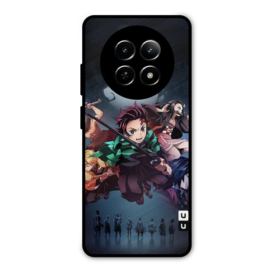 Team Demon Slayer Metal Back Case for Realme 12x 5G