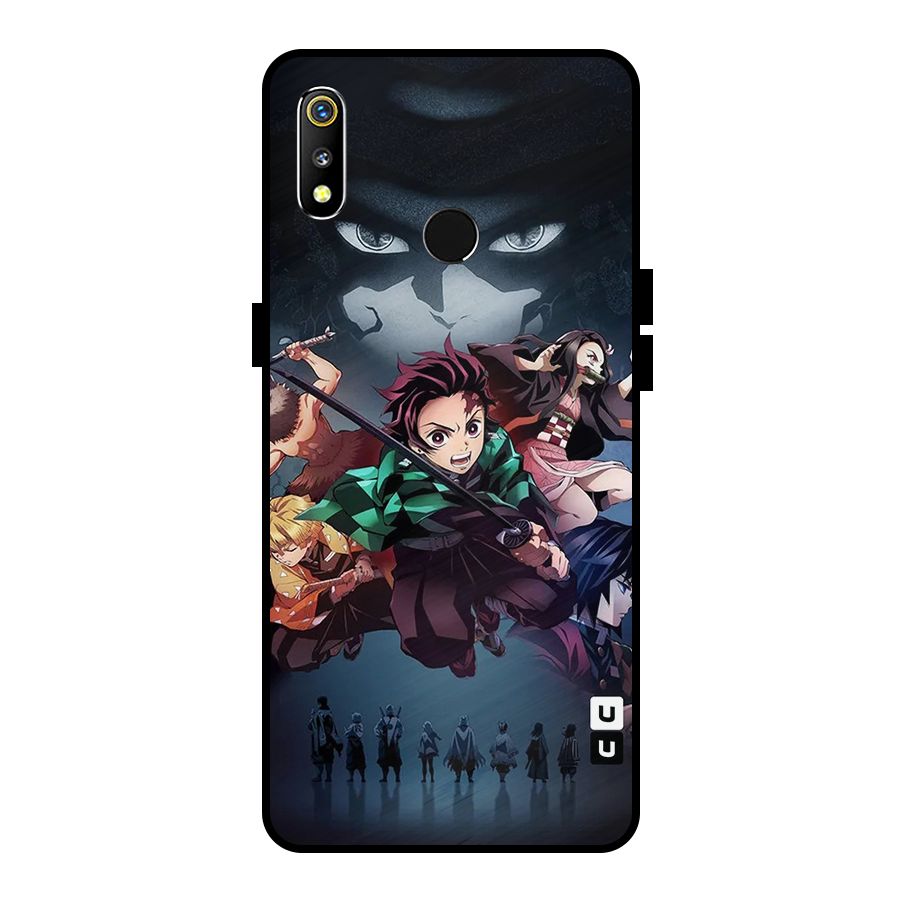 Team Demon Slayer Metal Back Case for Realme 3