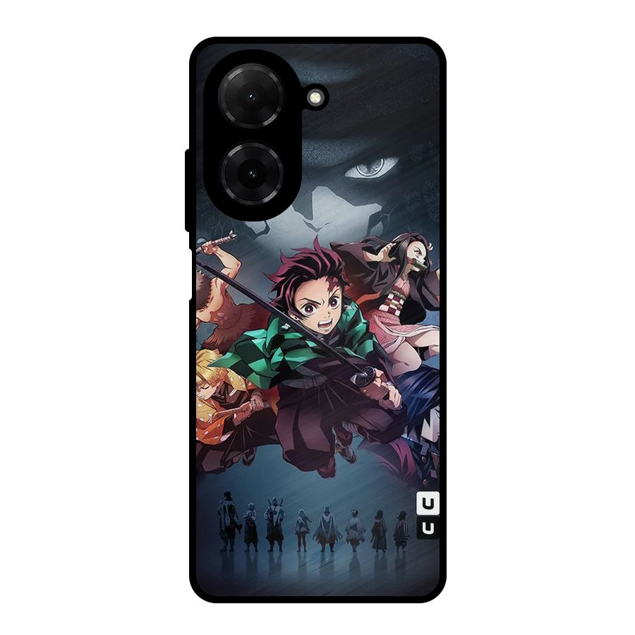 Team Demon Slayer Metal Back Case for Redmi A5 4G
