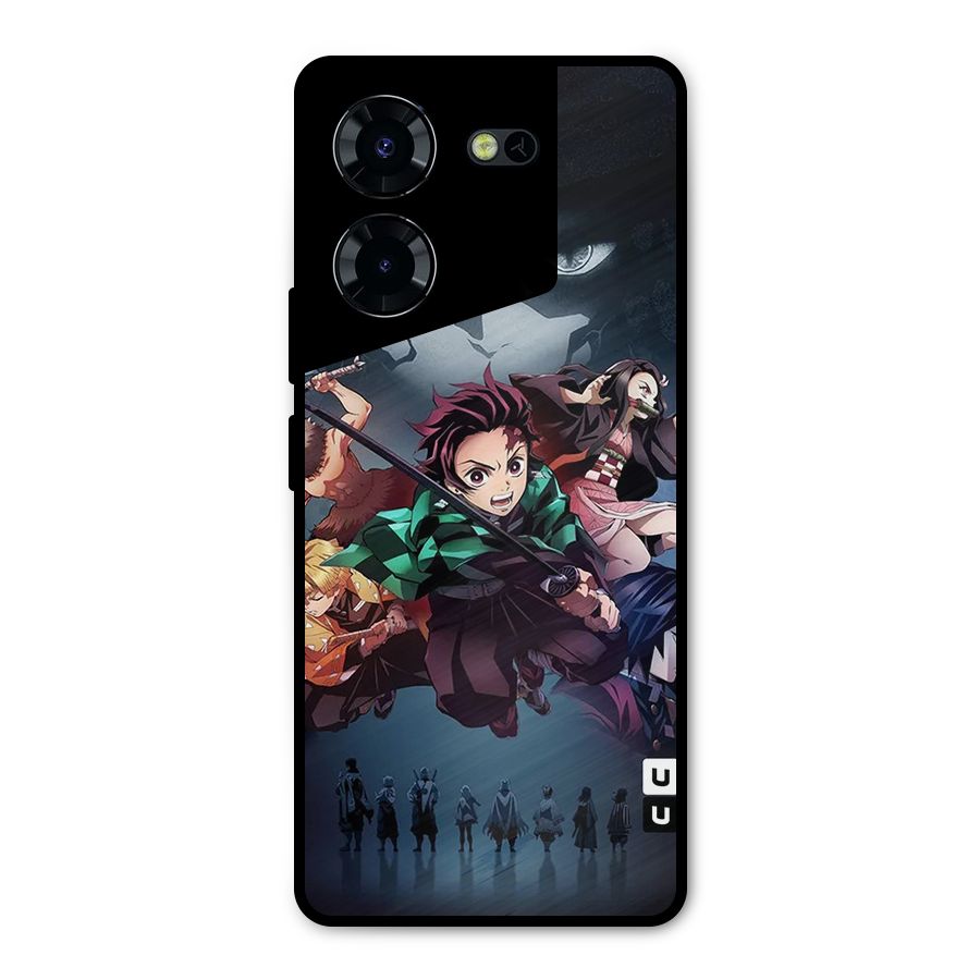 Team Demon Slayer Metal Back Case for Tecno Pova 5 Pro 5G