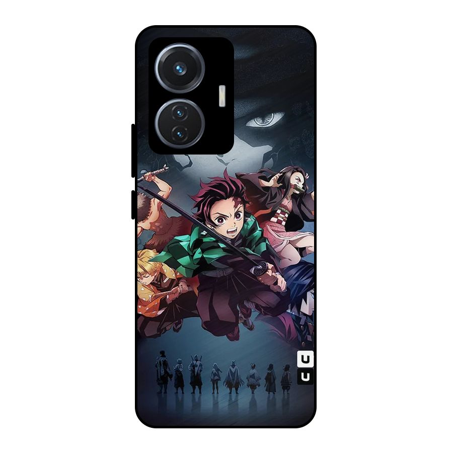 Team Demon Slayer Metal Back Case for Vivo T1 44W