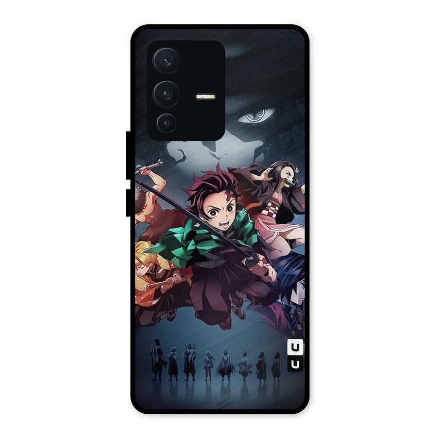 Team Demon Slayer Metal Back Case for Vivo V23 5G