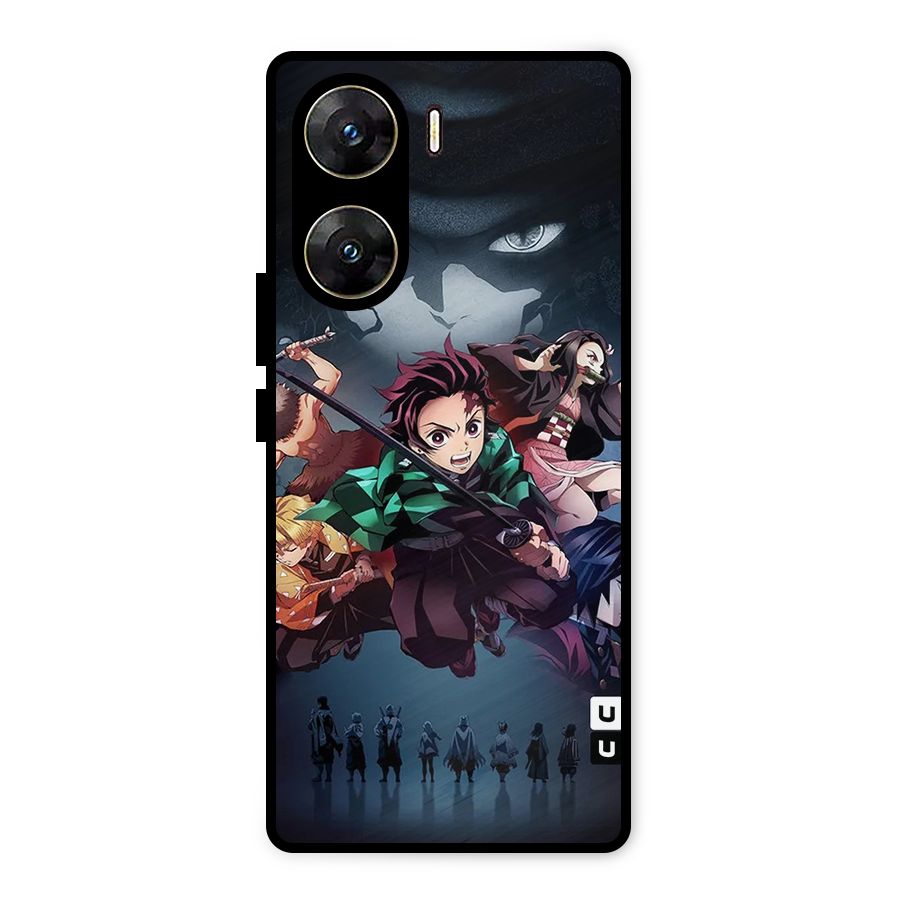 Team Demon Slayer Metal Back Case for Vivo V29e