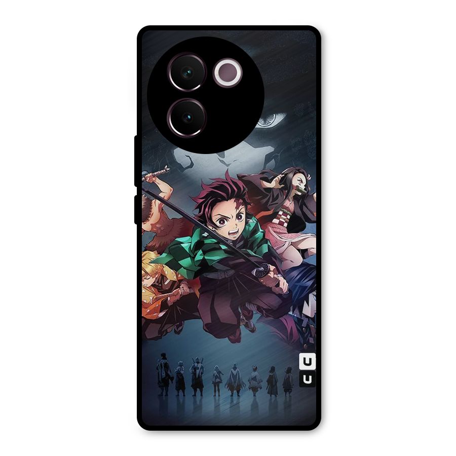 Team Demon Slayer Metal Back Case for Vivo V30e