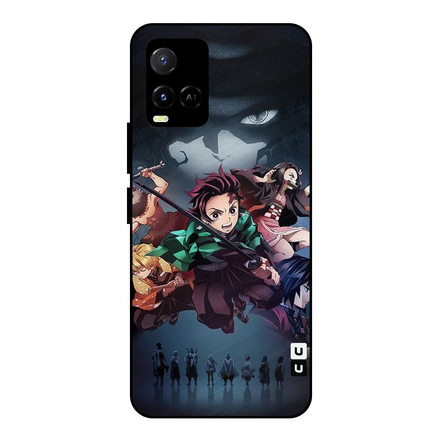 Team Demon Slayer Metal Back Case for Vivo Y21G