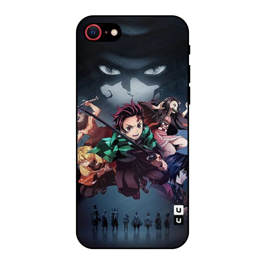 Team Demon Slayer Metal Back Case for iPhone SE 2020