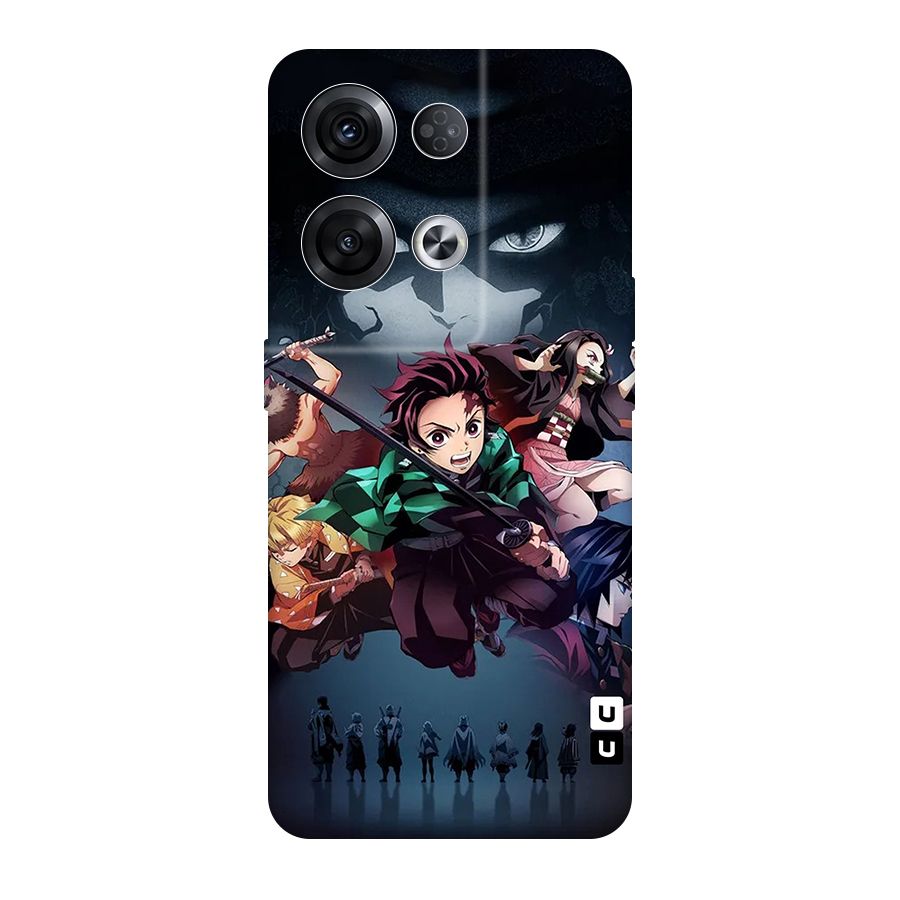 Team Demon Slayer Original Polycarbonate Back Case for Oppo Reno8 Pro 5G