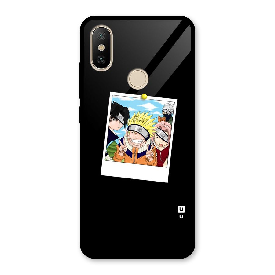 Team Kakashi Cute Glass Back Case for Redmi A2
