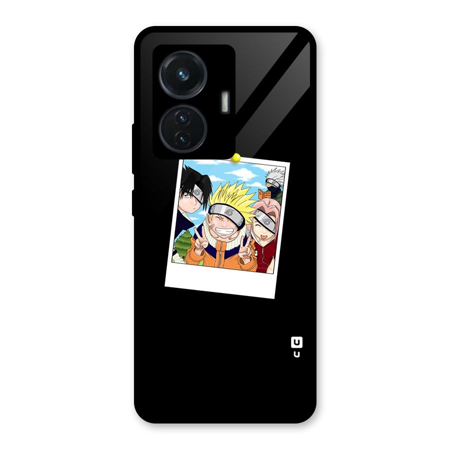 Team Kakashi Cute Glass Back Case for Vivo T1 44W