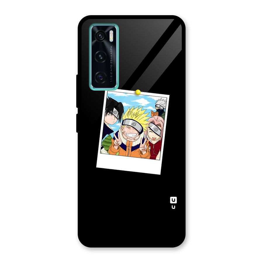 Team Kakashi Cute Glass Back Case for Vivo V20 SE