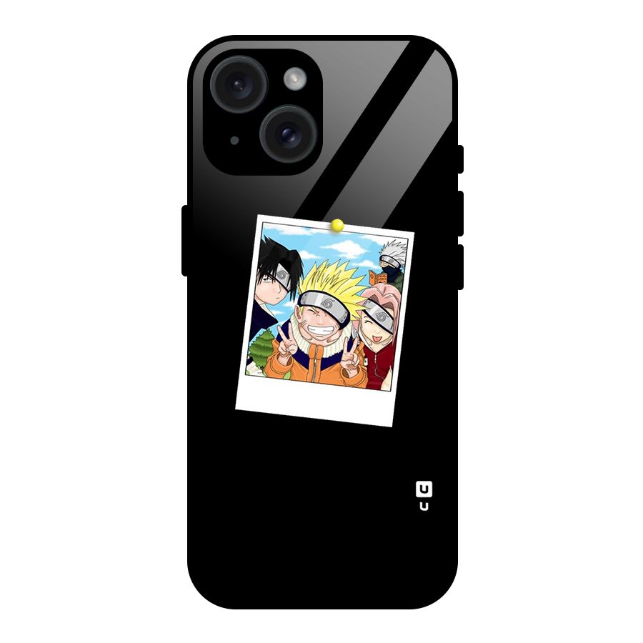 Team Kakashi Cute Glass Back Case for iPhone 15