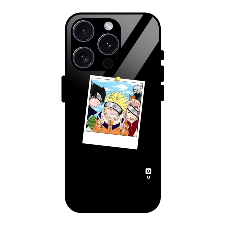 Team Kakashi Cute Glass Back Case for iPhone 15 Pro