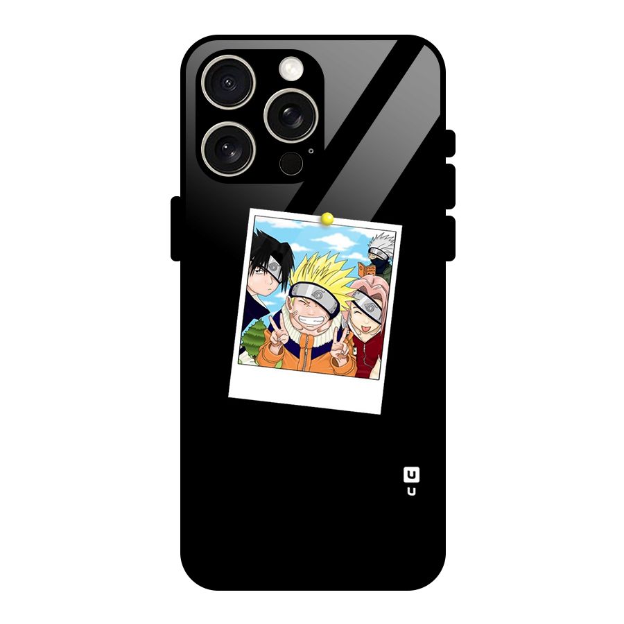 Team Kakashi Cute Glass Back Case for iPhone 15 Pro Max