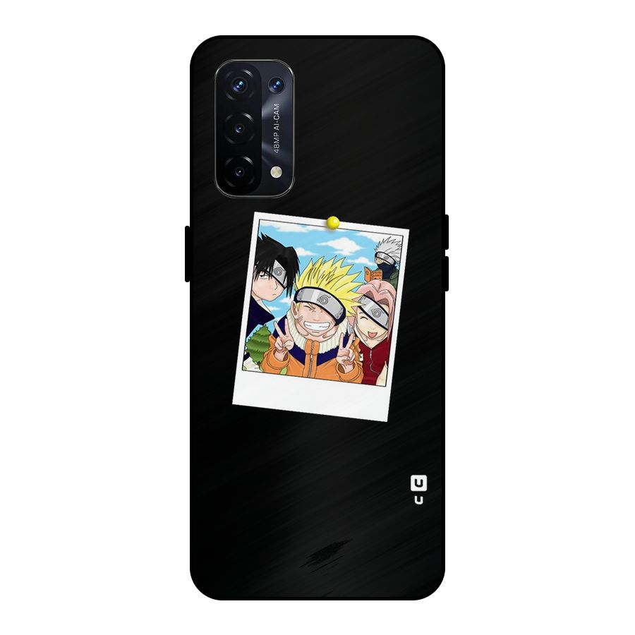 Team Kakashi Cute Metal Back Case for Oppo A74 5G