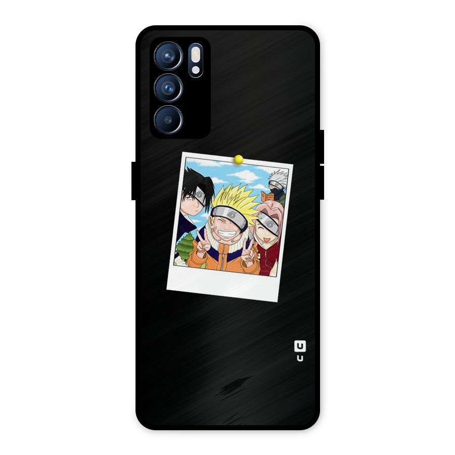 Team Kakashi Cute Metal Back Case for Oppo Reno6 5G