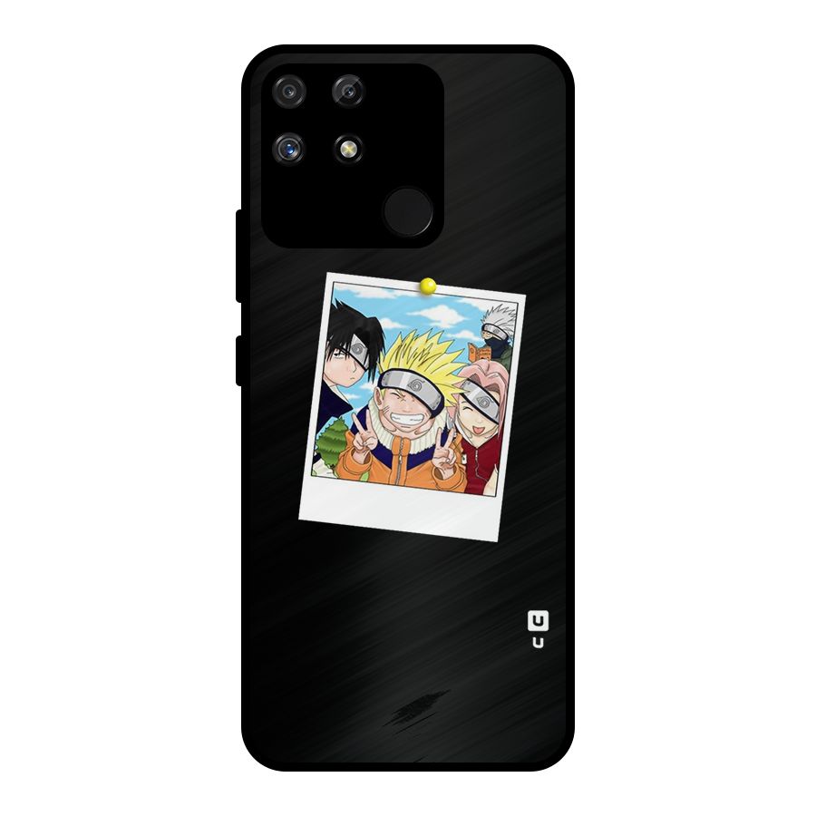 Team Kakashi Cute Metal Back Case for Realme Narzo 50A
