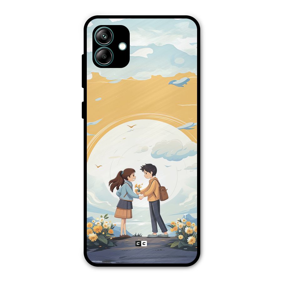 Teenage Anime Couple Metal Back Case for Galaxy A04