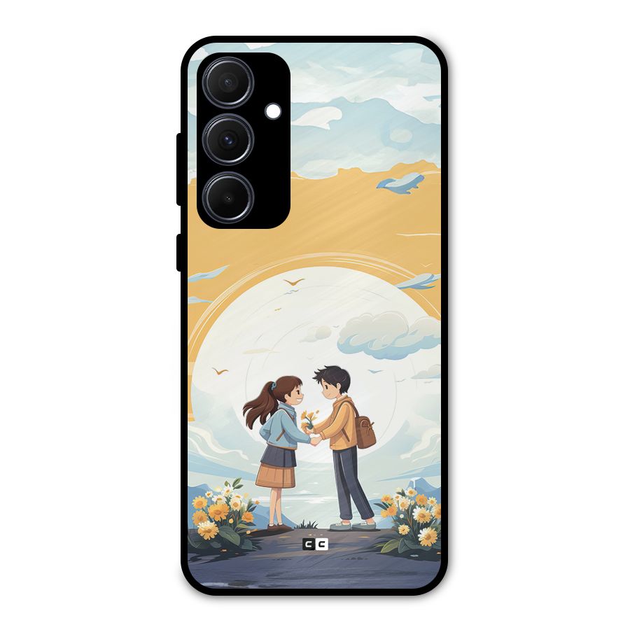 Teenage Anime Couple Metal Back Case for Galaxy A35