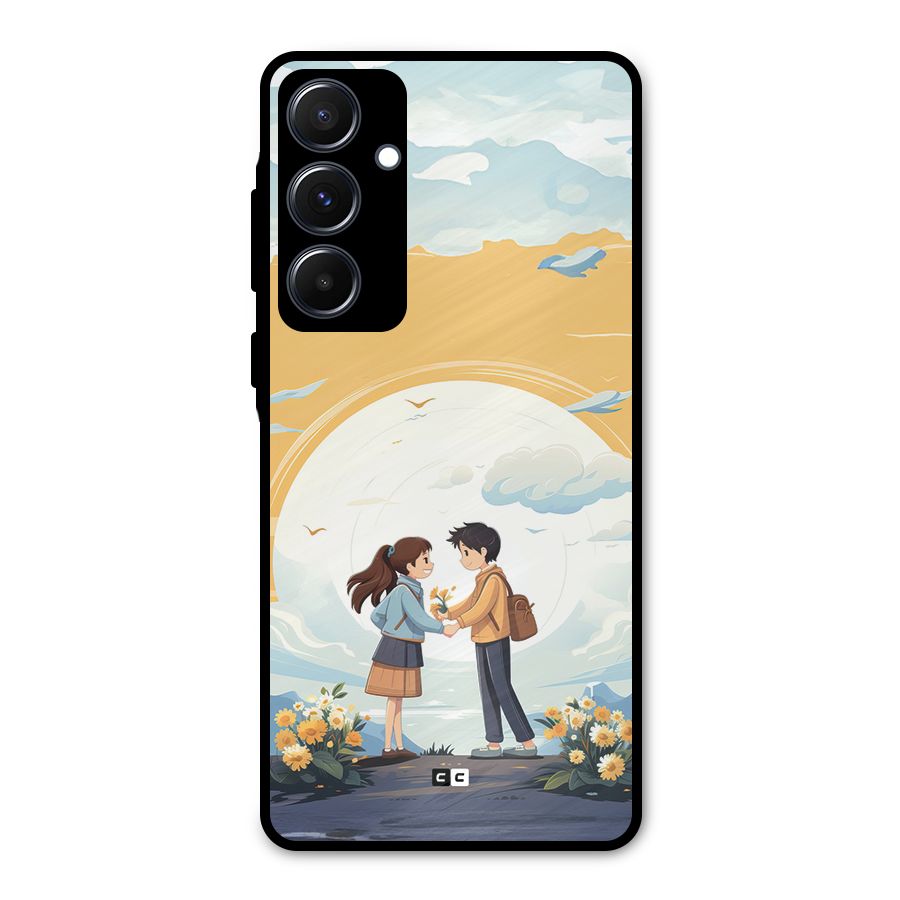 Teenage Anime Couple Metal Back Case for Galaxy A55