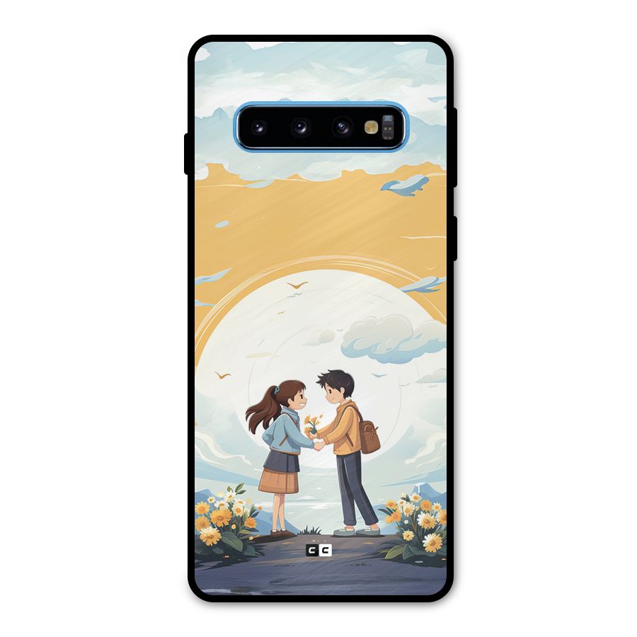 Teenage Anime Couple Metal Back Case for Galaxy S10