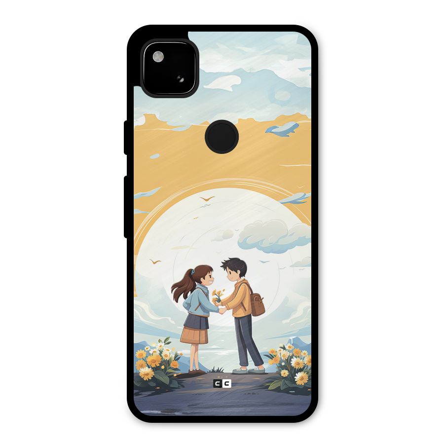 Teenage Anime Couple Metal Back Case for Google Pixel 4a